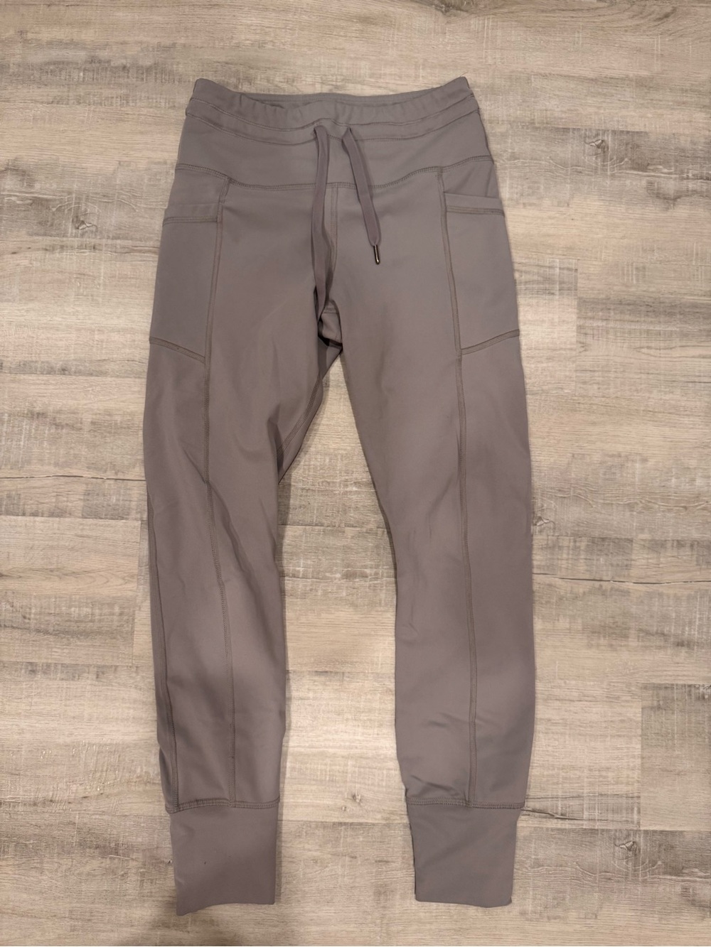 90 Degree By Reflex Taupe Slim Jogger Pants with Drawstring